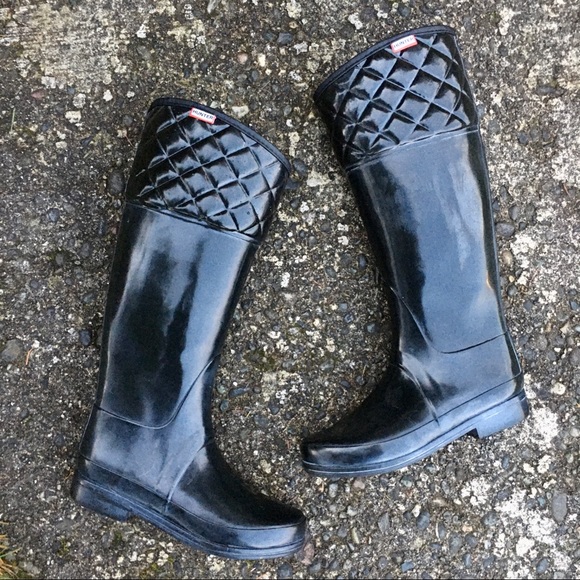 Hunter Rigley Tall Black Gloss Boots - Picture 5 of 8